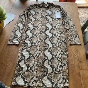 Super cute Leith snake skin brown body con dress. From Nordstrom’s.